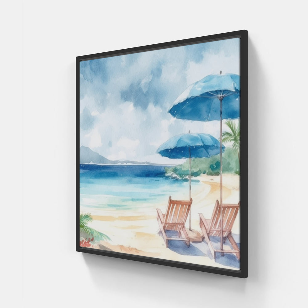 Seashells Coastal Calm-Canvas-artwall-20x20 cm-Black-Artwall