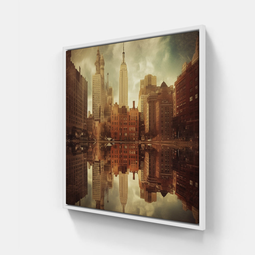 City Nightscape Elegance-Canvas-artwall-40x40 cm-White-Artwall