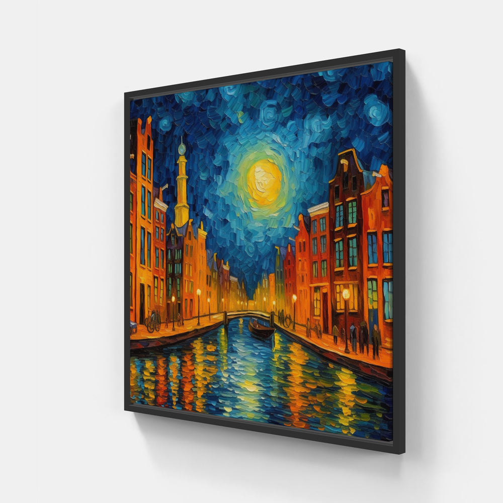 Amsterdam Bliss-Canvas-artwall-20x20 cm-Black-Artwall