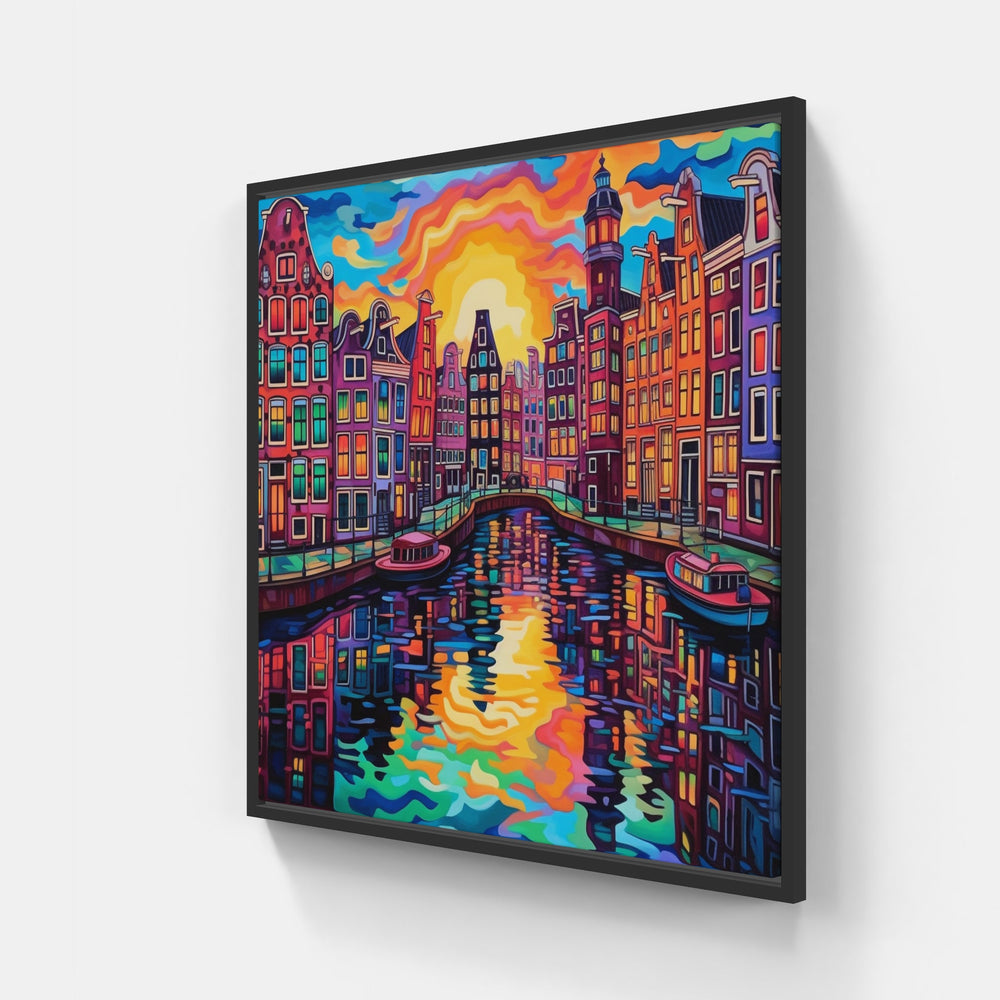 Amsterdam Mosaic-Canvas-artwall-20x20 cm-Black-Artwall