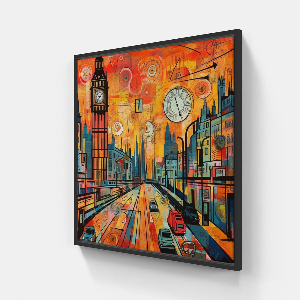 London Urban Tapestry-Canvas-artwall-20x20 cm-Black-Artwall