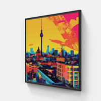 Berlin Dynamic Cityscape-Canvas-artwall-20x20 cm-Black-Artwall