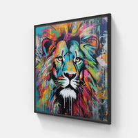 Lion Roar Fearless-Canvas-artwall-20x20 cm-Black-Artwall