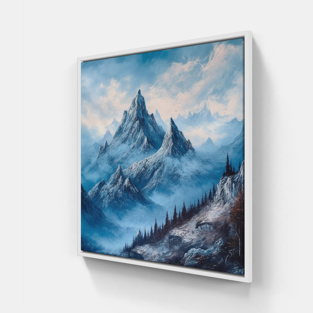 Picturesque Mountain Scene-Canvas-artwall-20x20 cm-White-Artwall