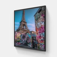 Skyscrapers in Twilight-Canvas-artwall-40x40 cm-Black-Artwall