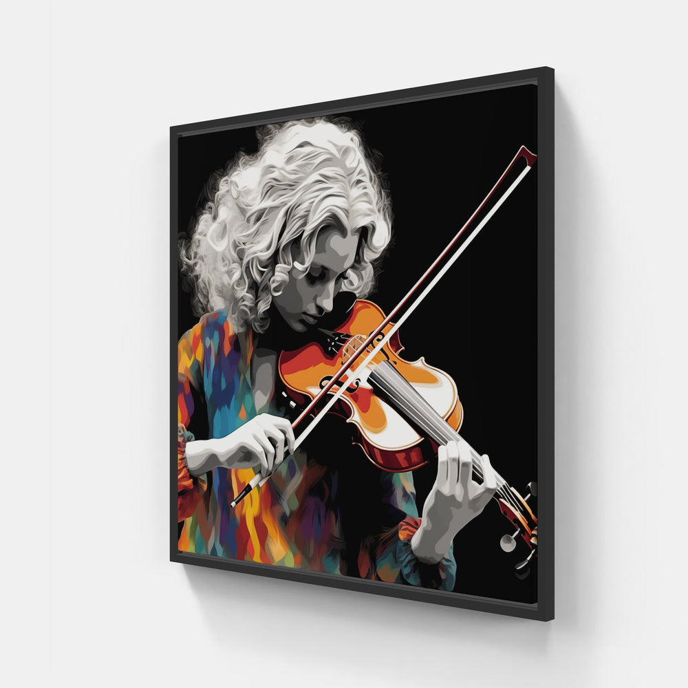 Graceful Violin Notes-Canvas-artwall-20x20 cm-Black-Artwall