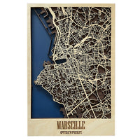 Cadre bois plan de Marseille
