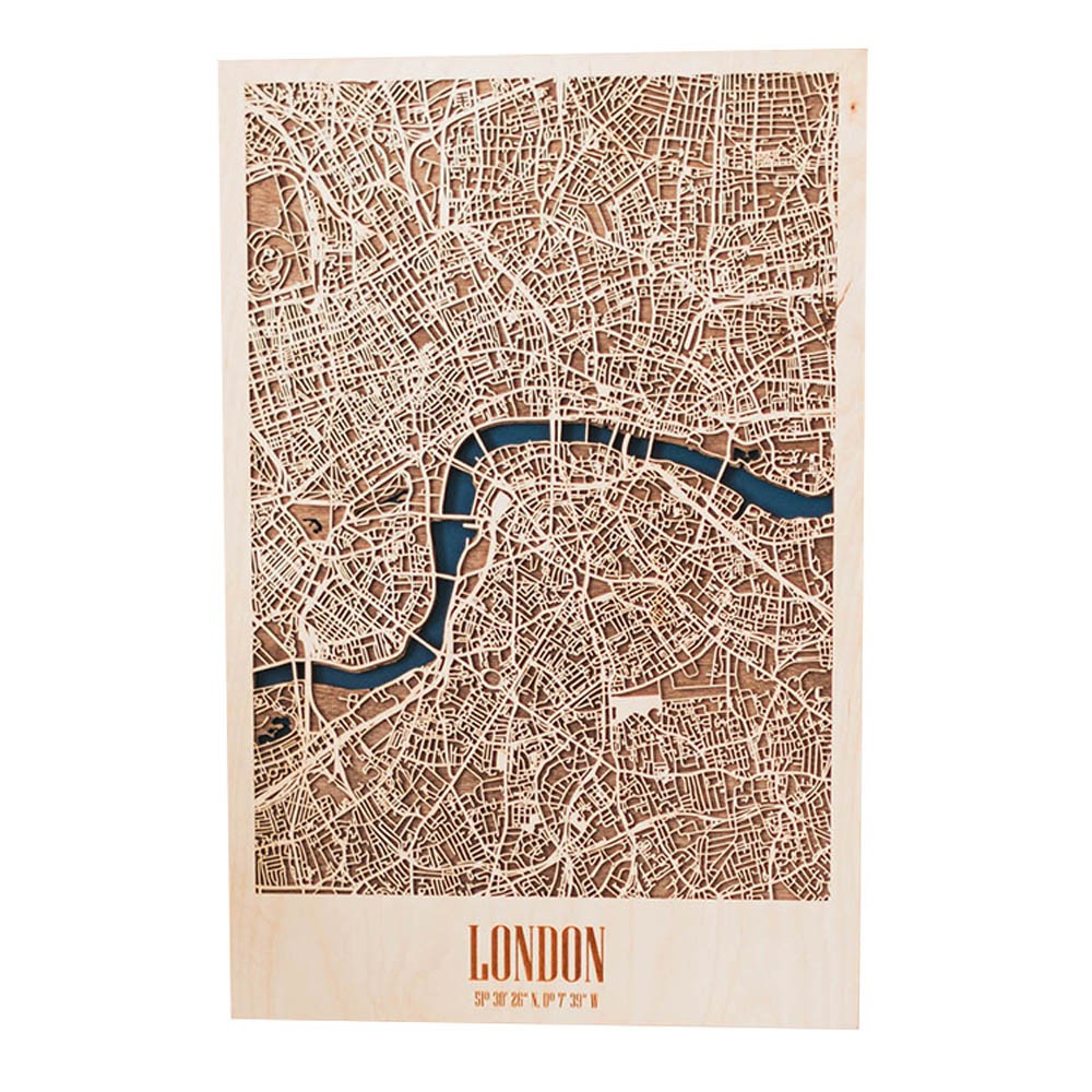 London city maps wood decoration