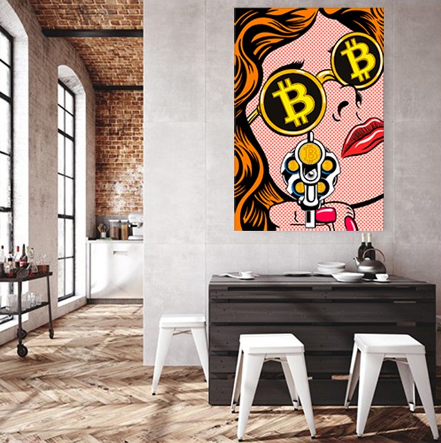 Bitcoin pop art canvas
