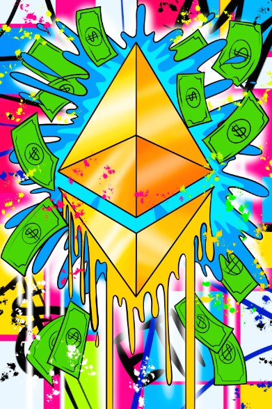 Ethereum pop art canvas