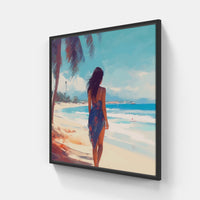 Island Retreat Coastal Serenity-Canvas-artwall-20x20 cm-Black-Artwall