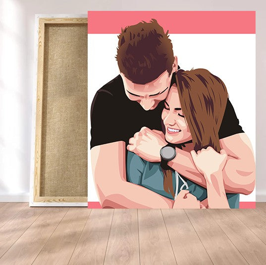 Custom art couple illustration