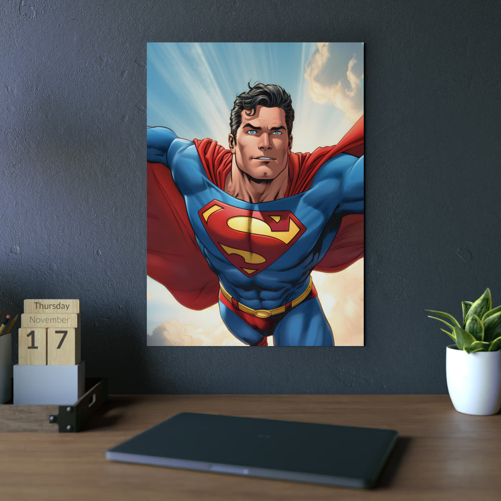 Superman in the sky tableau aluminium