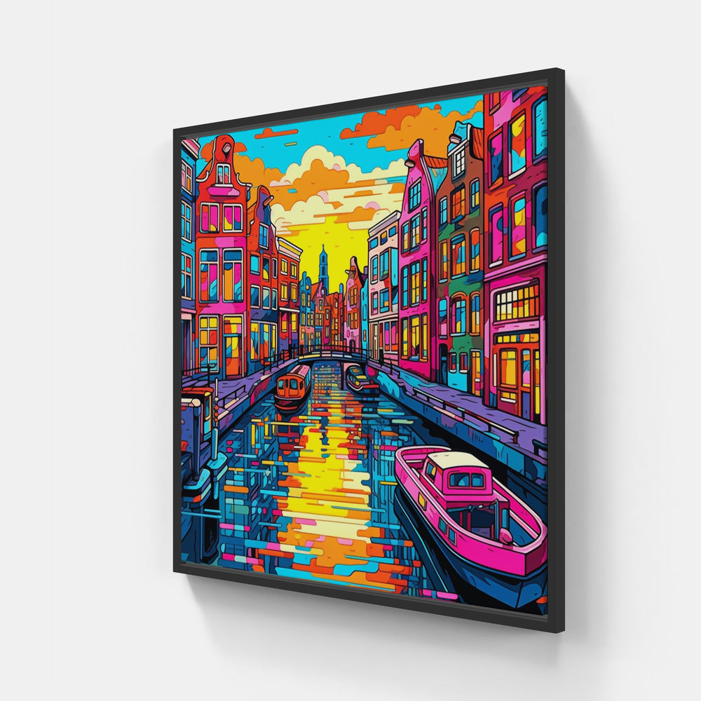 Dreaming Amsterdam"-Canvas-artwall-20x20 cm-Black-Artwall