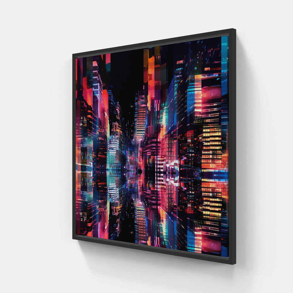 Downtown Luminescent Vibes-Canvas-artwall-40x40 cm-Black-Artwall