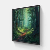 Majestic Evergreen Canopy-Canvas-artwall-20x20 cm-Black-Artwall