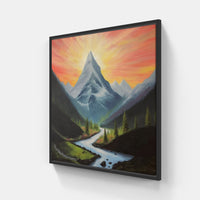 Enchanting Mountain View-Canvas-artwall-20x20 cm-Black-Artwall