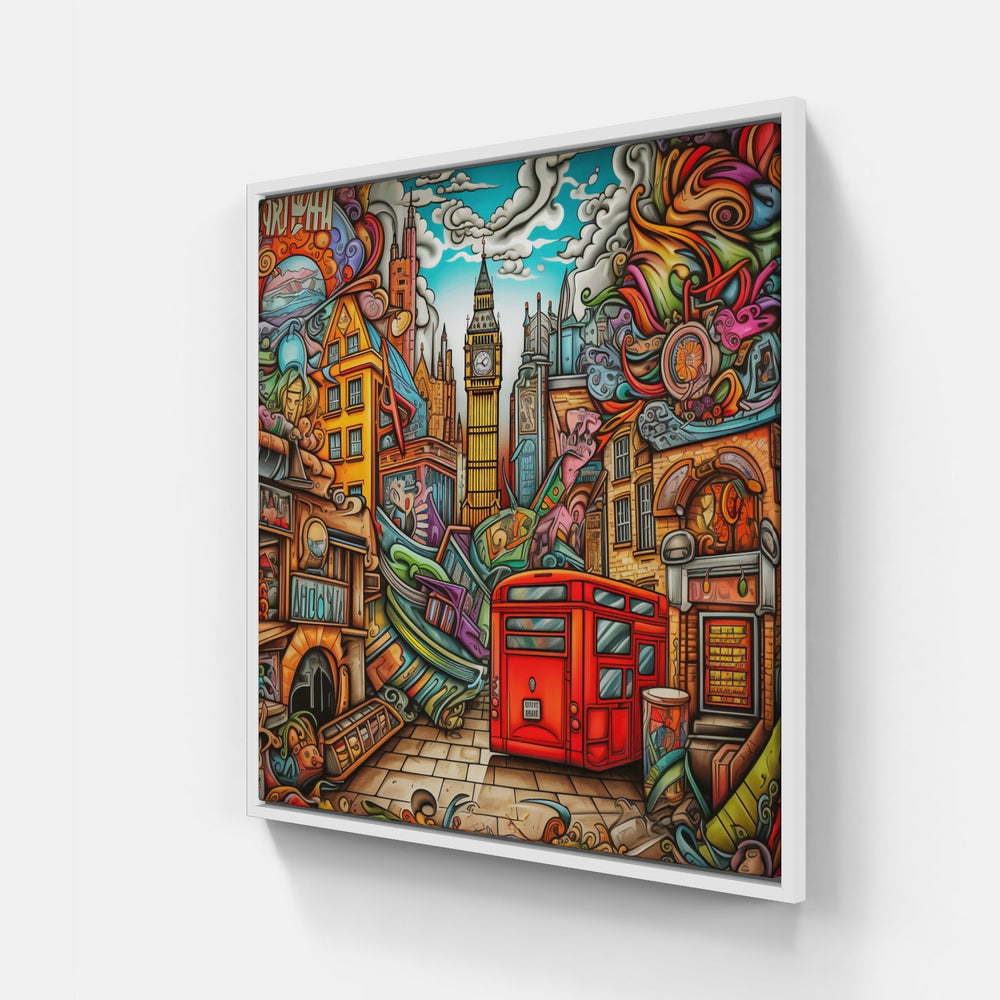London Vibrant Melodies-Canvas-artwall-20x20 cm-White-Artwall