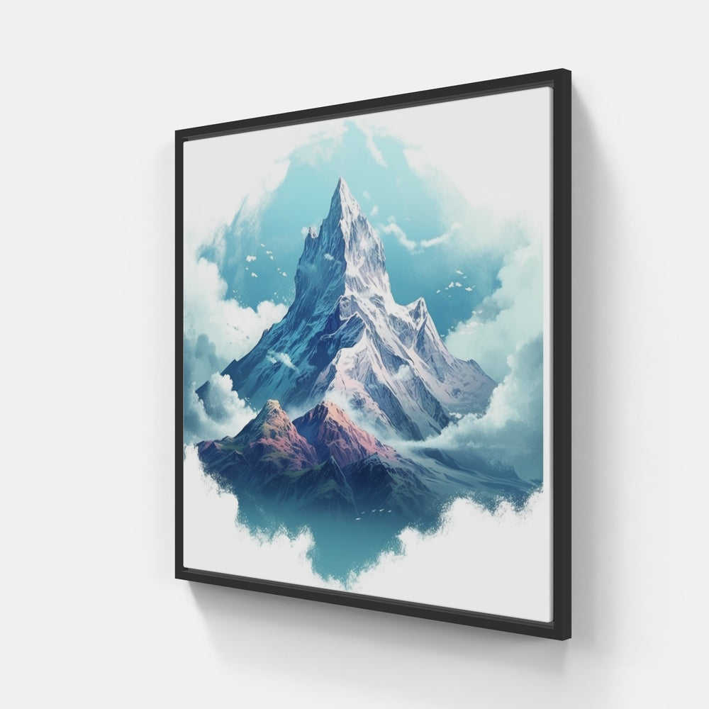 Tranquil Mountain Retreat-Canvas-artwall-20x20 cm-Black-Artwall