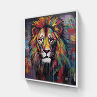 Lion Roars Astonish-Canvas-artwall-20x20 cm-White-Artwall