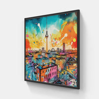 Berlin's vibrant strokes-Canvas-artwall-20x20 cm-Black-Artwall