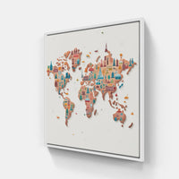 Dazzling World Dreams-Canvas-artwall-20x20 cm-White-Artwall