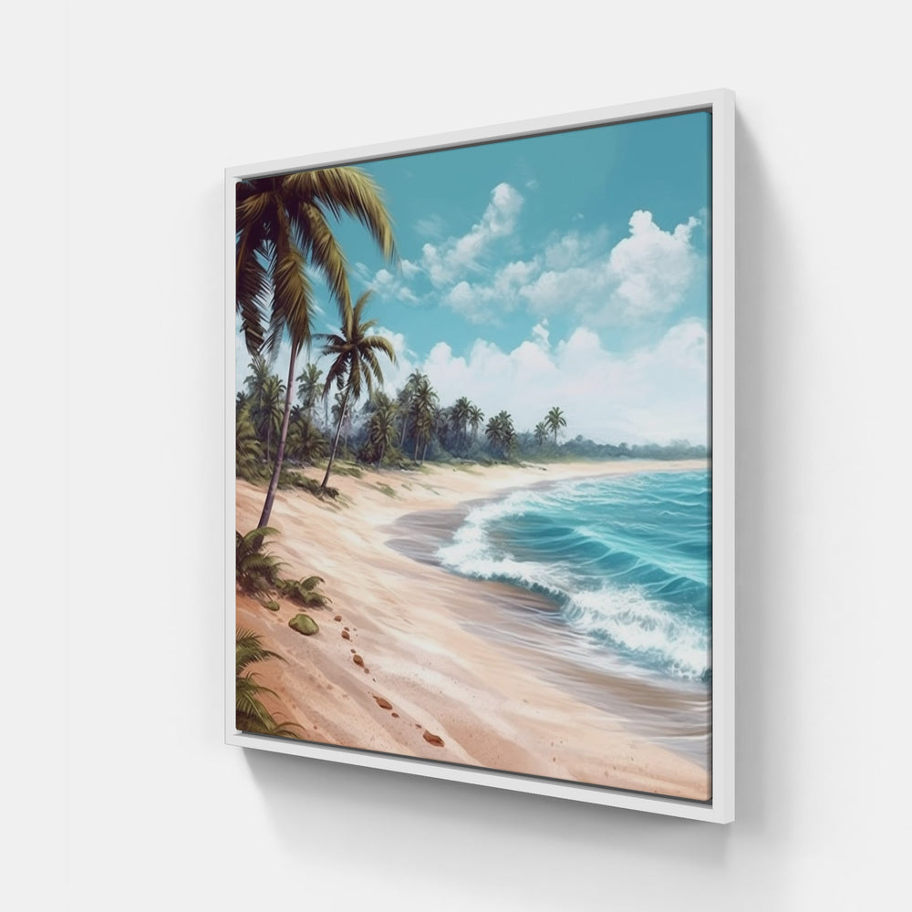 Beach Chairs Seaside Escape-Canvas-artwall-20x20 cm-White-Artwall