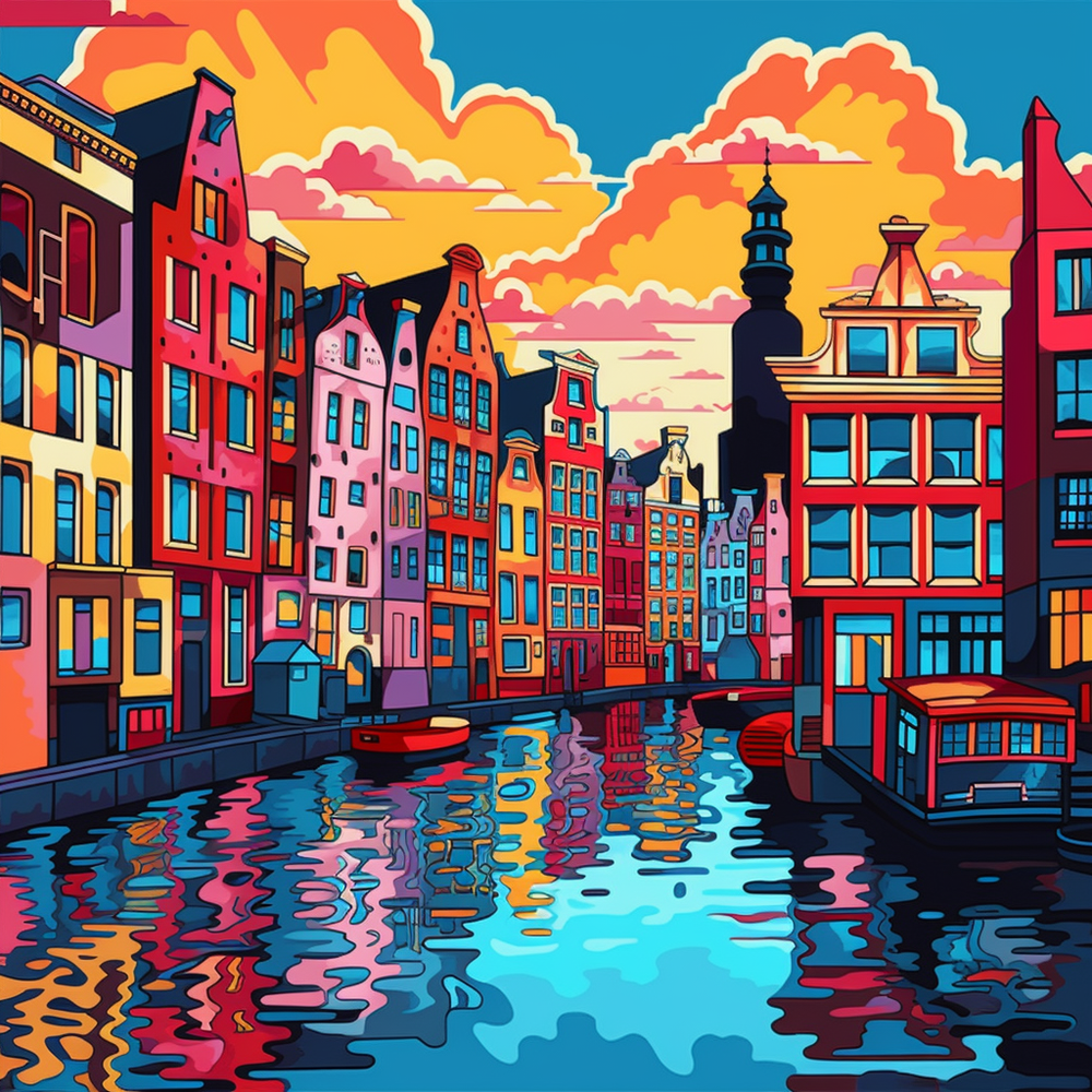 Canal Colors: Amsterdam-Canvas-artwall-Artwall