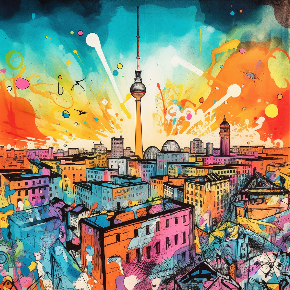 Berlin's vibrant strokes-Canvas-artwall-Artwall