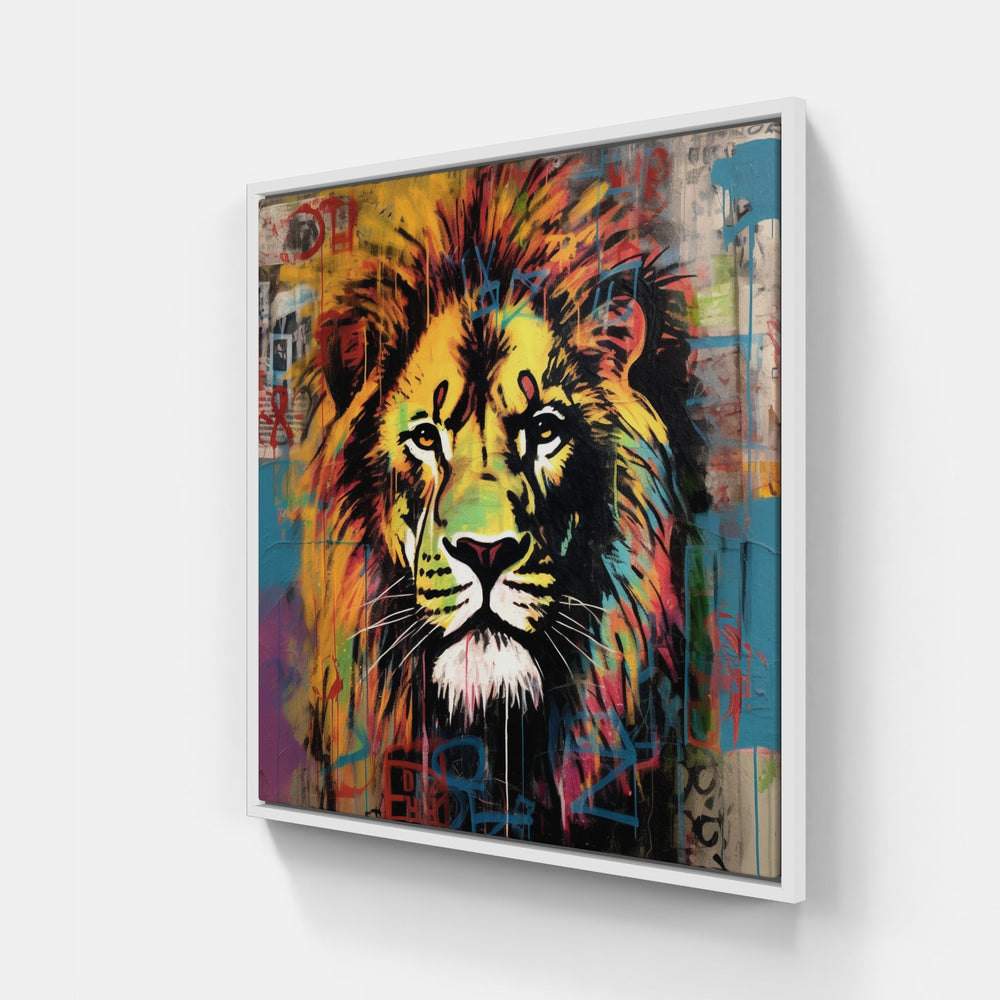 Lion Roar Bravely-Canvas-artwall-20x20 cm-White-Artwall