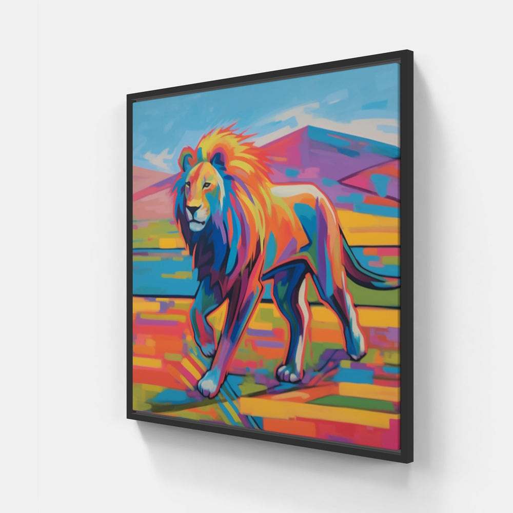 Lion Roar Thunder-Canvas-artwall-20x20 cm-Black-Artwall