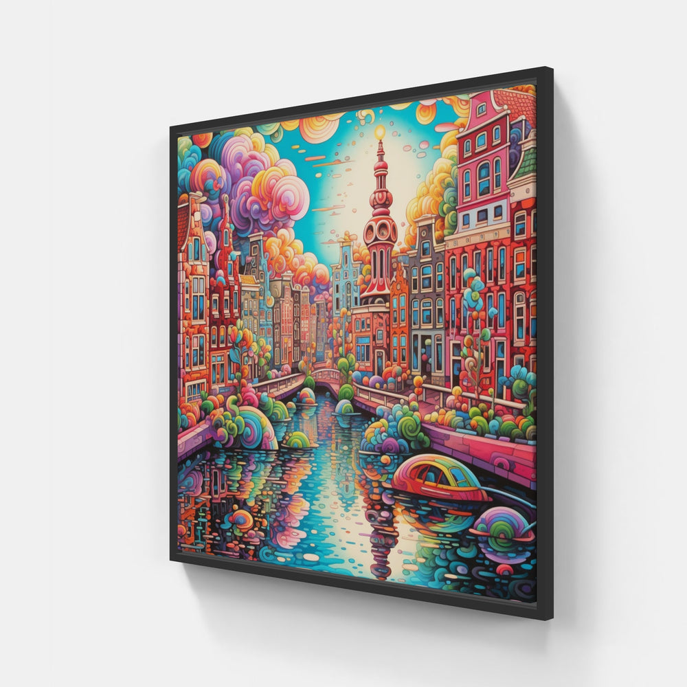 Amsterdam Melody-Canvas-artwall-20x20 cm-Black-Artwall