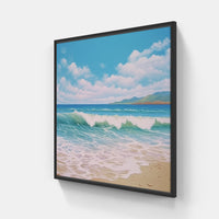 Sandy Horizons Beach-Canvas-artwall-20x20 cm-Black-Artwall
