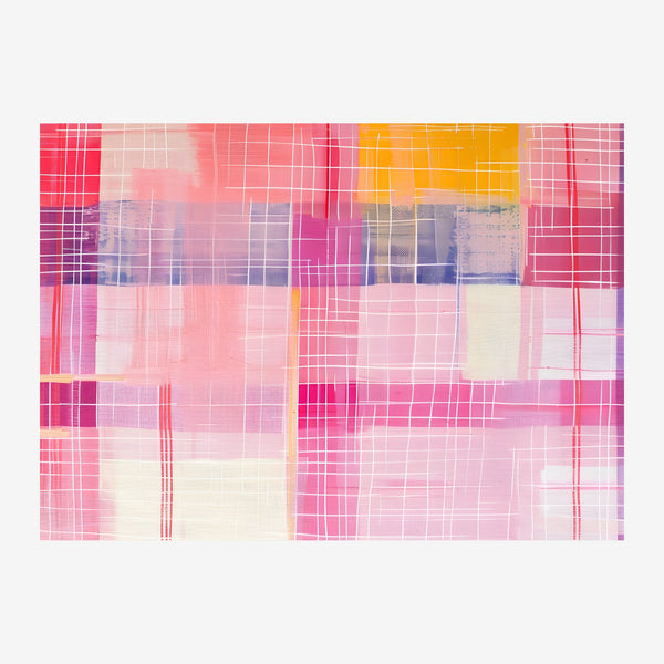 Grille rose et or, composition abstraite — Poster HP mat