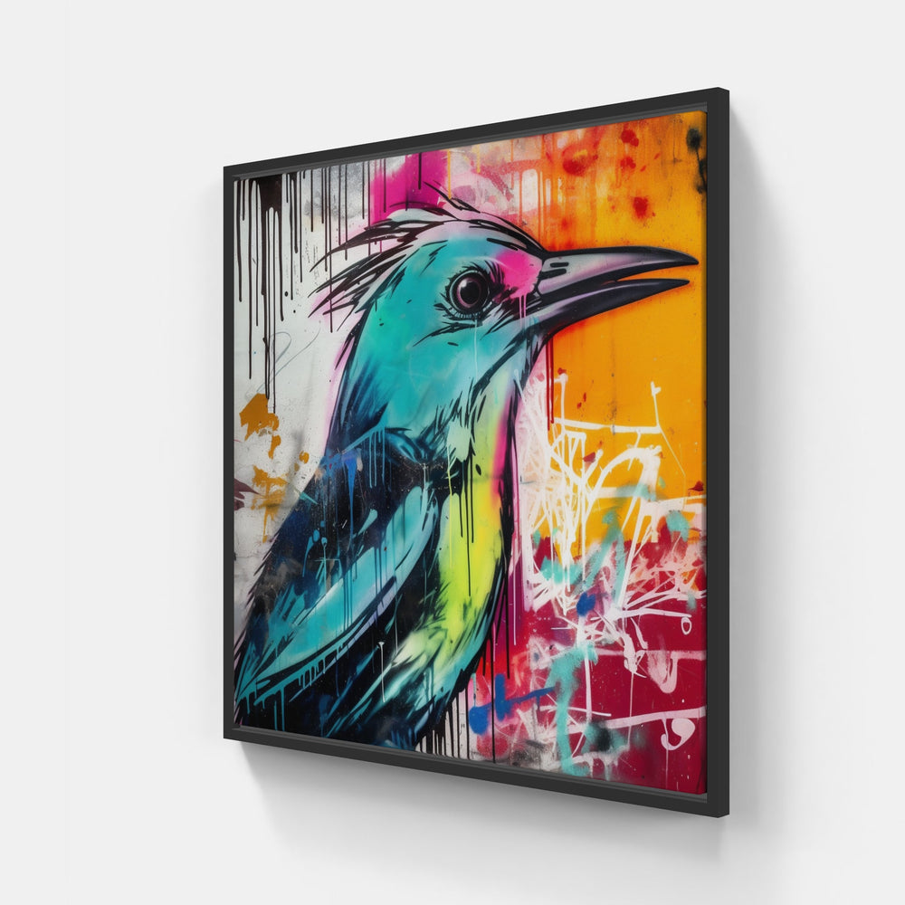 Bird sky blue-Canvas-artwall-20x20 cm-Black-Artwall