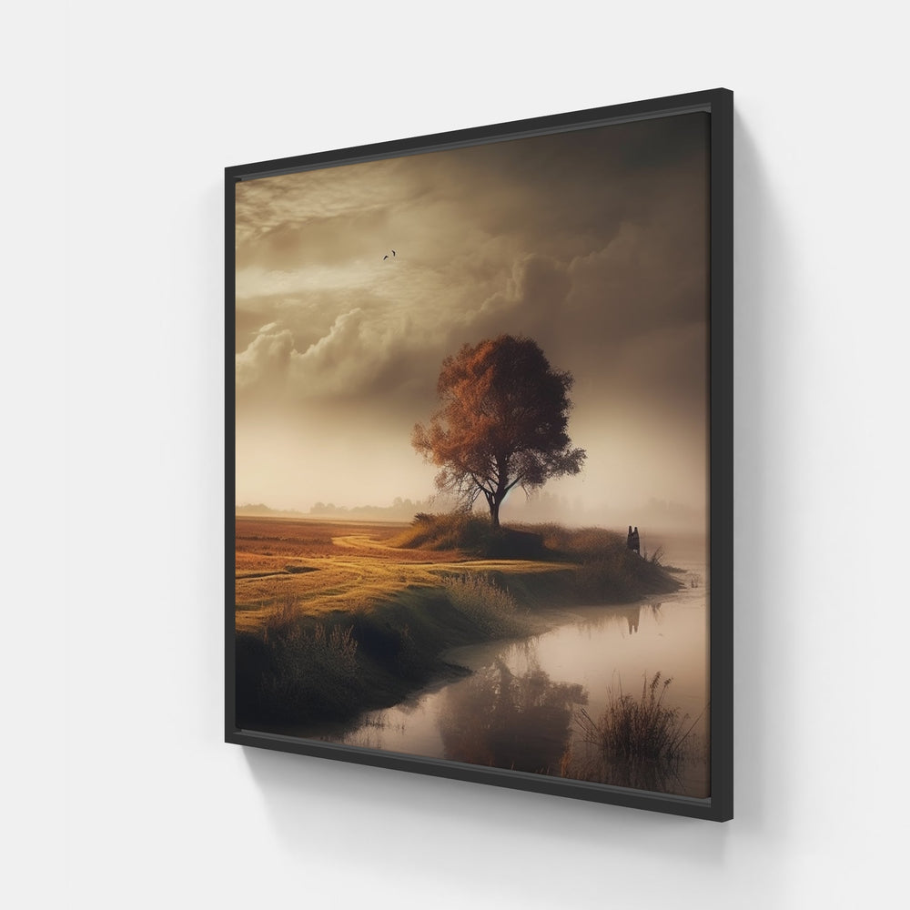 Eternal Earth, Silent Grandeur-Canvas-artwall-40x40 cm-Black-Artwall