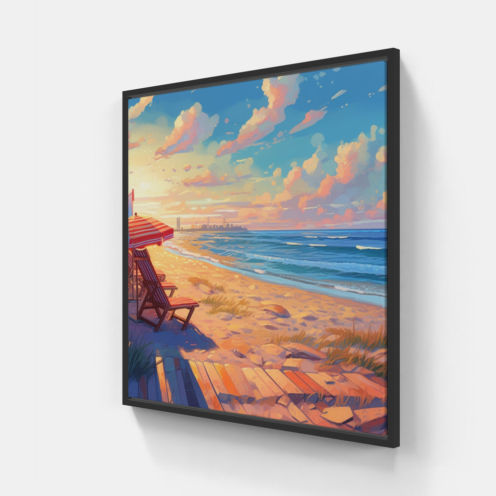 Beachcombing Seashore Paradise-Canvas-artwall-20x20 cm-Black-Artwall