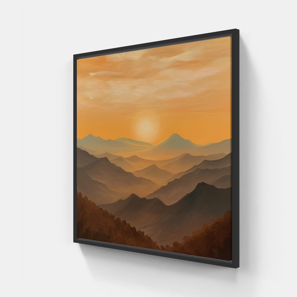Captivating Sunset Serenity-Canvas-artwall-20x20 cm-Black-Artwall