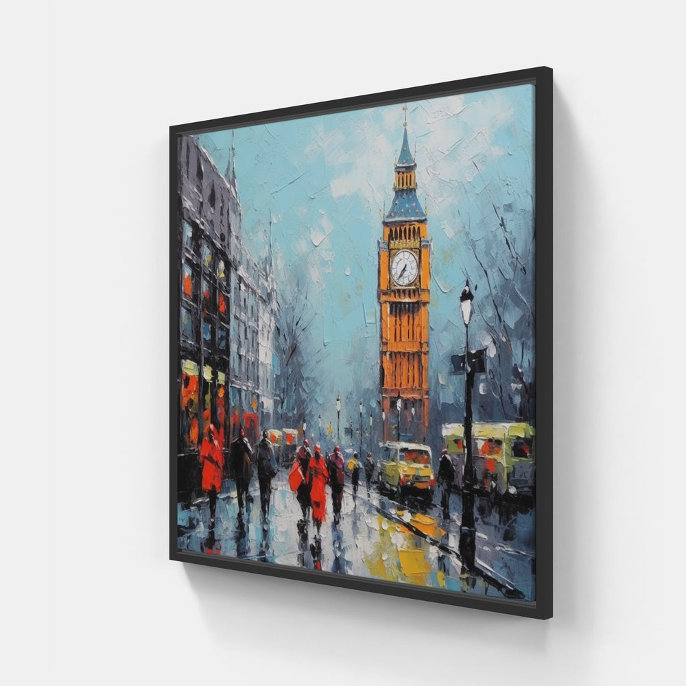 London Enchanting Twilight-Canvas-artwall-20x20 cm-Black-Artwall