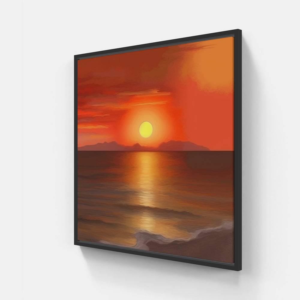 Radiant Sunset Glow-Canvas-artwall-20x20 cm-Black-Artwall