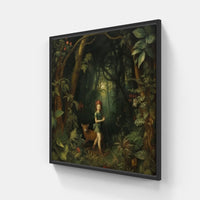 Glimmering Moonlit Forest-Canvas-artwall-20x20 cm-Black-Artwall