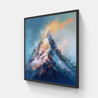 Serene Alpine Mountains-Canvas-artwall-20x20 cm-Black-Artwall