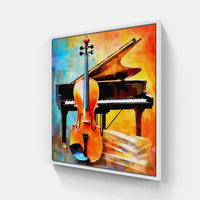 Magical Violin Serenade-Canvas-artwall-20x20 cm-White-Artwall