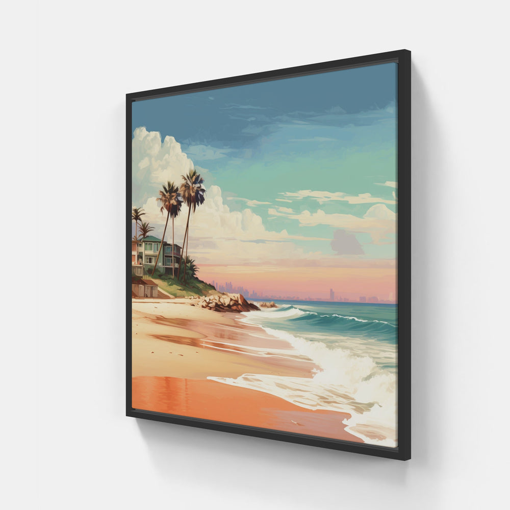 Seaside Escape Beauty-Canvas-artwall-20x20 cm-Black-Artwall