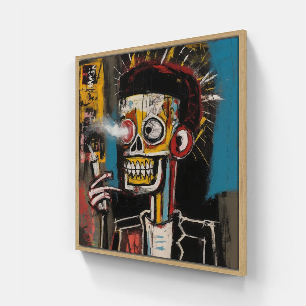 Enigmatic Basquiat Interpretation-Canvas-artwall-20x20 cm-Wood-Artwall