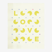 Look Look Love Affiche géométrique jaune