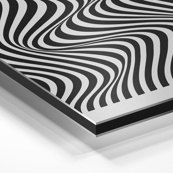 Affiche géométrique abstraite noir et blanc — Aluminium Dibond
