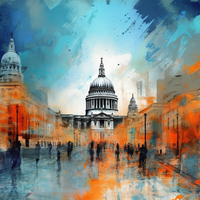 London Vibrant Urban Symphony-Canvas-artwall-Artwall