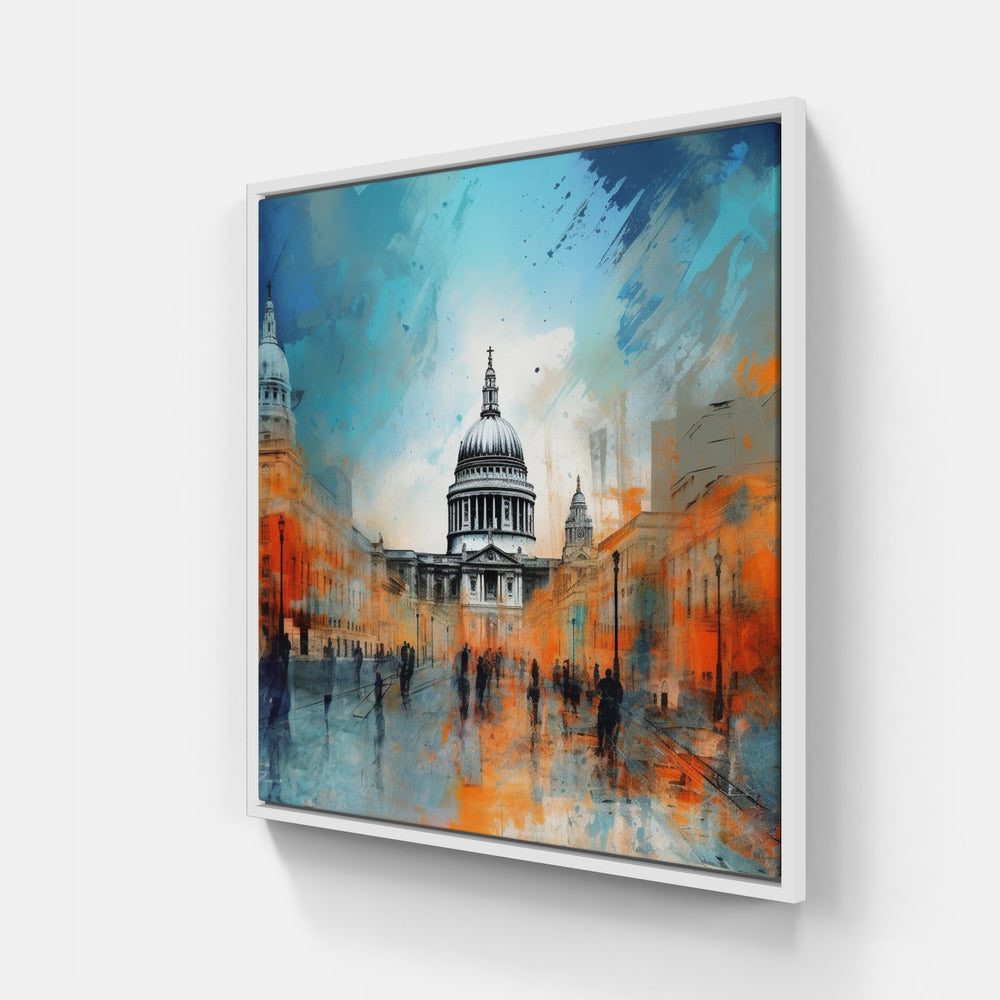 London Vibrant Urban Symphony-Canvas-artwall-20x20 cm-White-Artwall