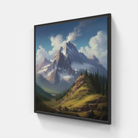 Majestic Mountain Peaks-Canvas-artwall-20x20 cm-Black-Artwall
